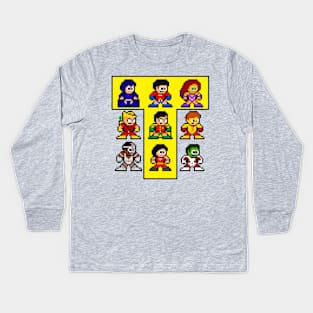 8-bit Classic Teenage Titans Kids Long Sleeve T-Shirt